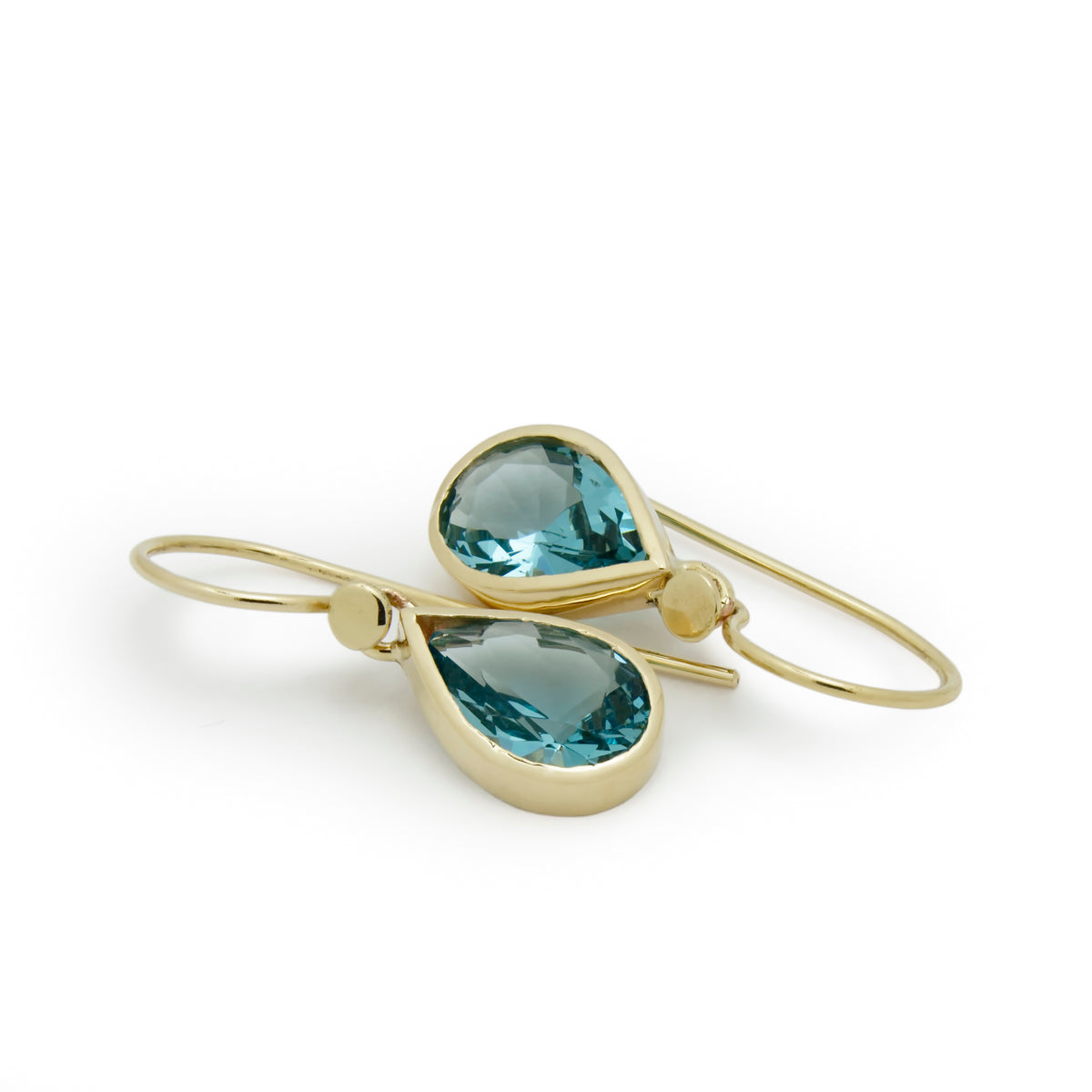EG2240-1 Dangle Teardrop Earrings with Blue Topaz