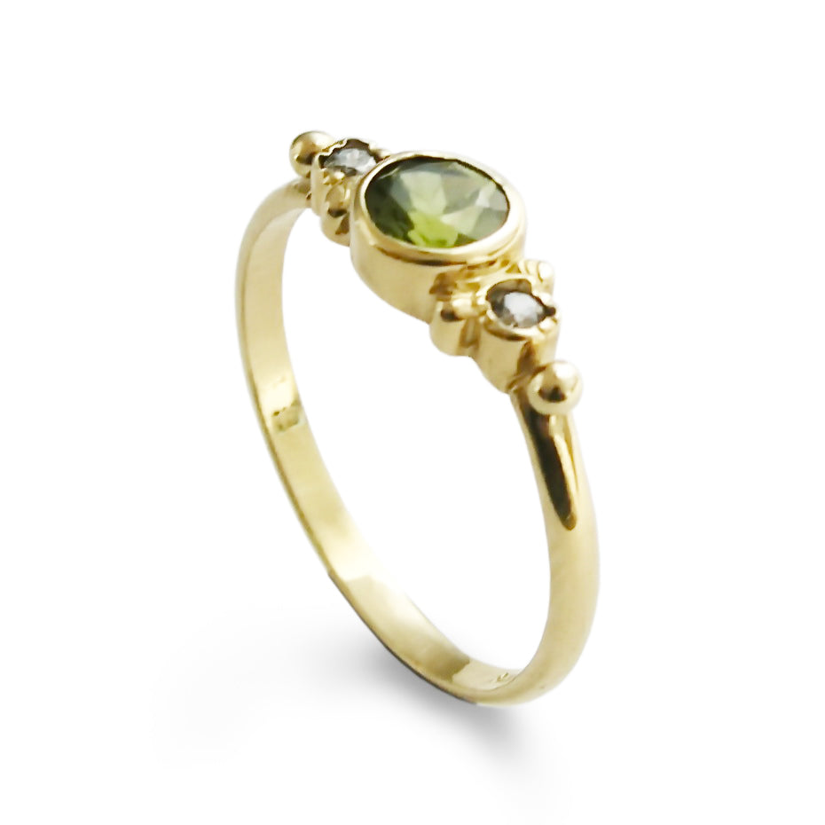 RG1120-2 Dainty Peridot Engagement Ring