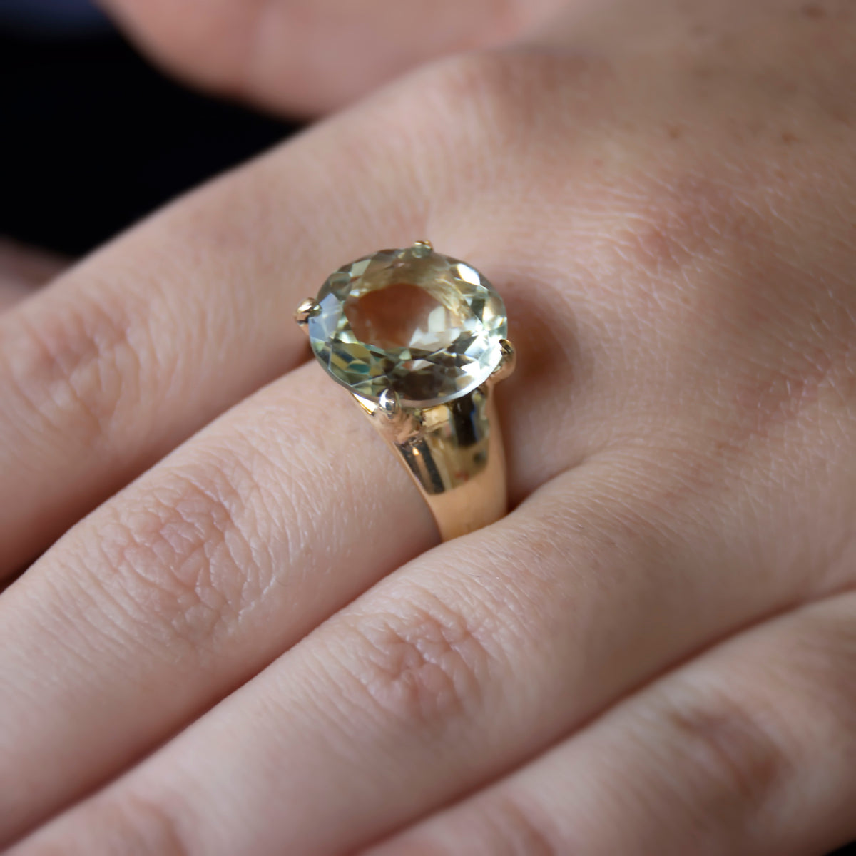 RG1782-2 Gold Estate Ring with Green Amethyst