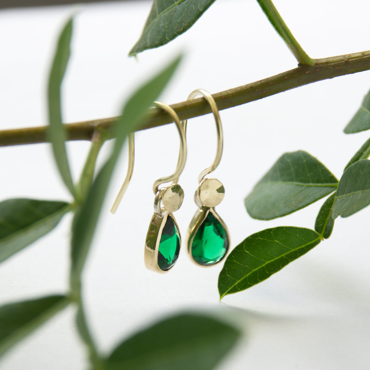 EG2231 Green Emerald dangle earrings