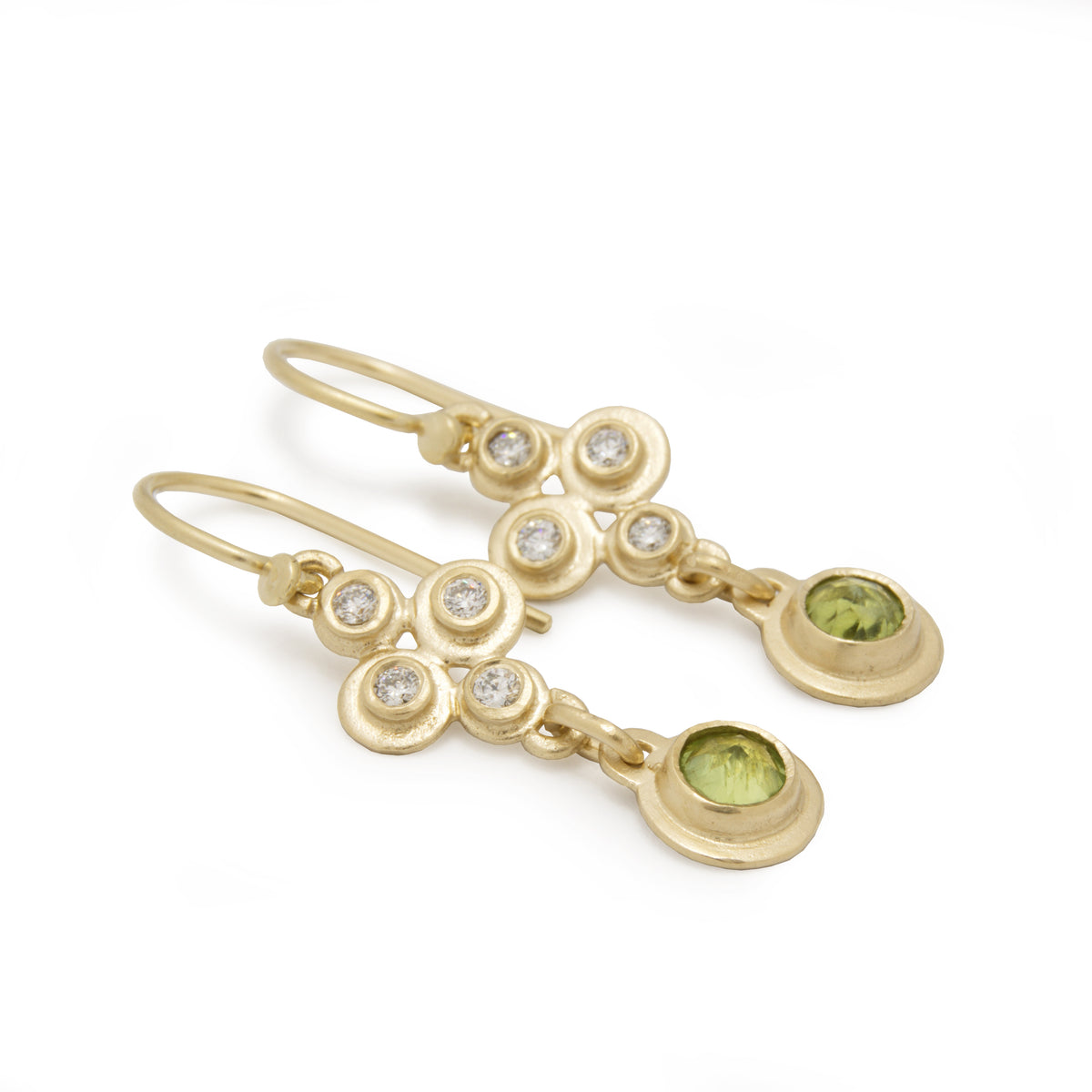 EG2237 Peridot and Diamonds Chandelier Earrings