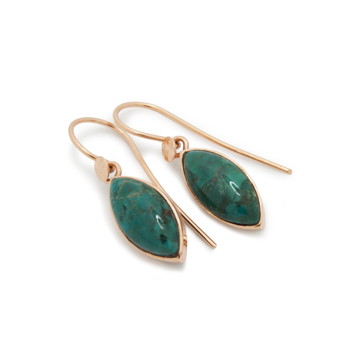 EG2241 Gold Drop Earrings with Marquise Turquoise