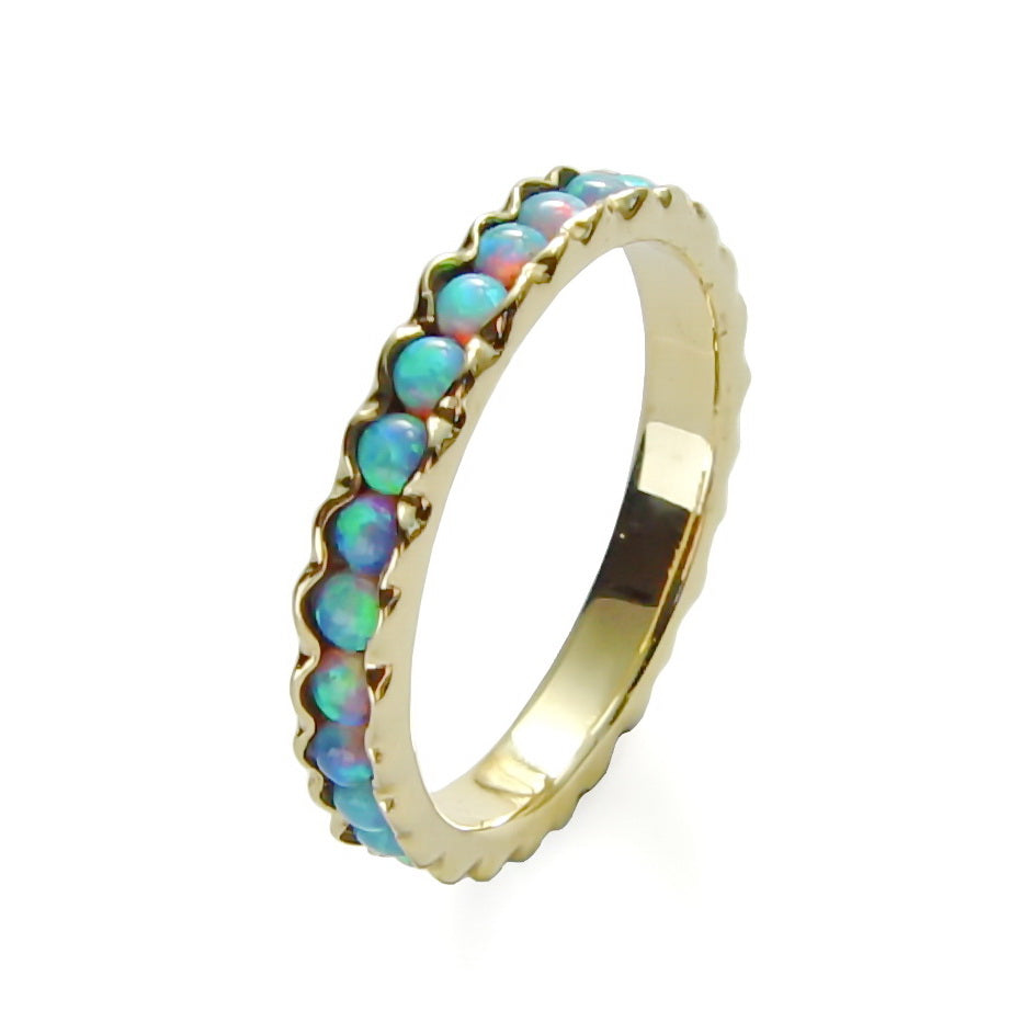 Opal gold infinity ring