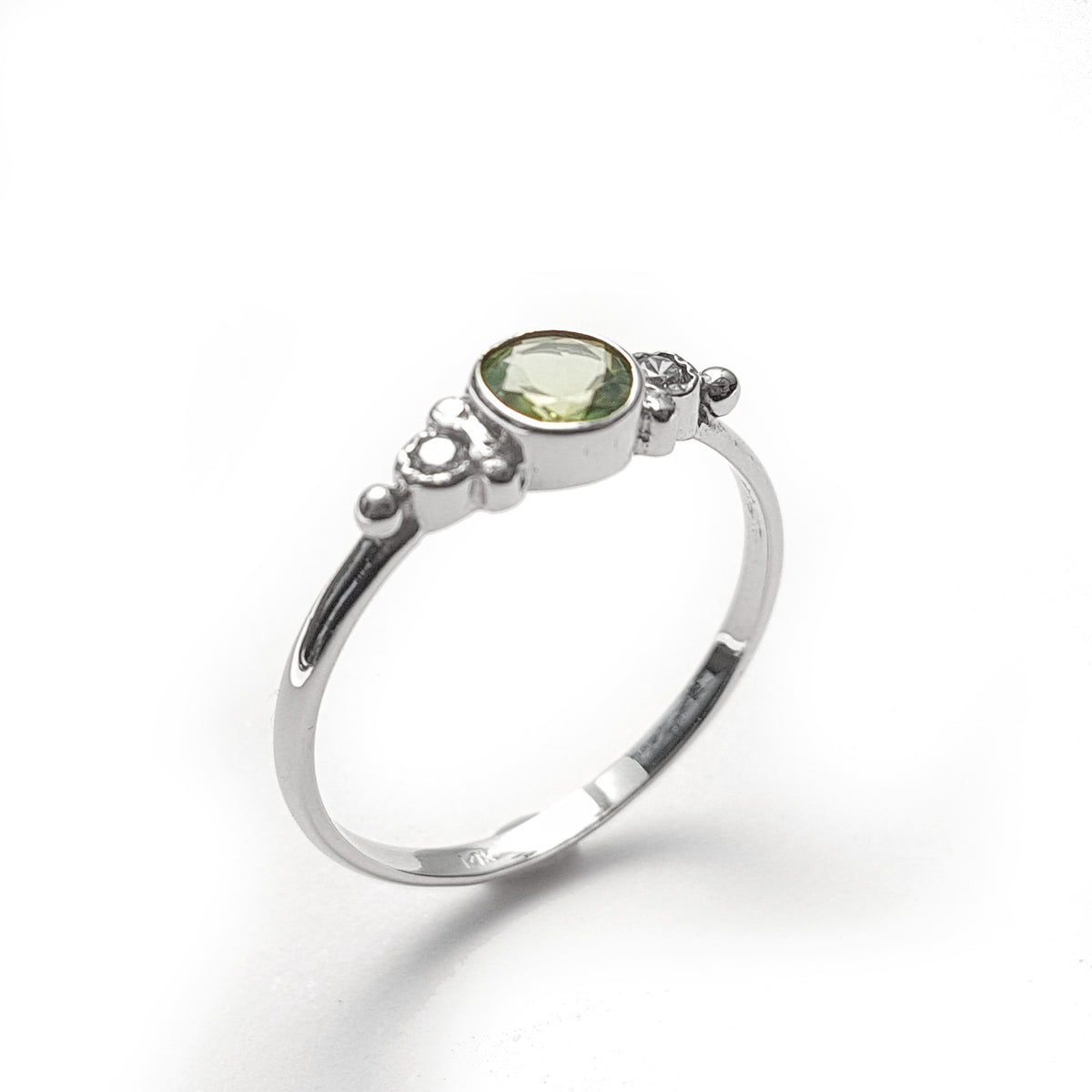 RG1120-1 White Gold Peridot engagement ring