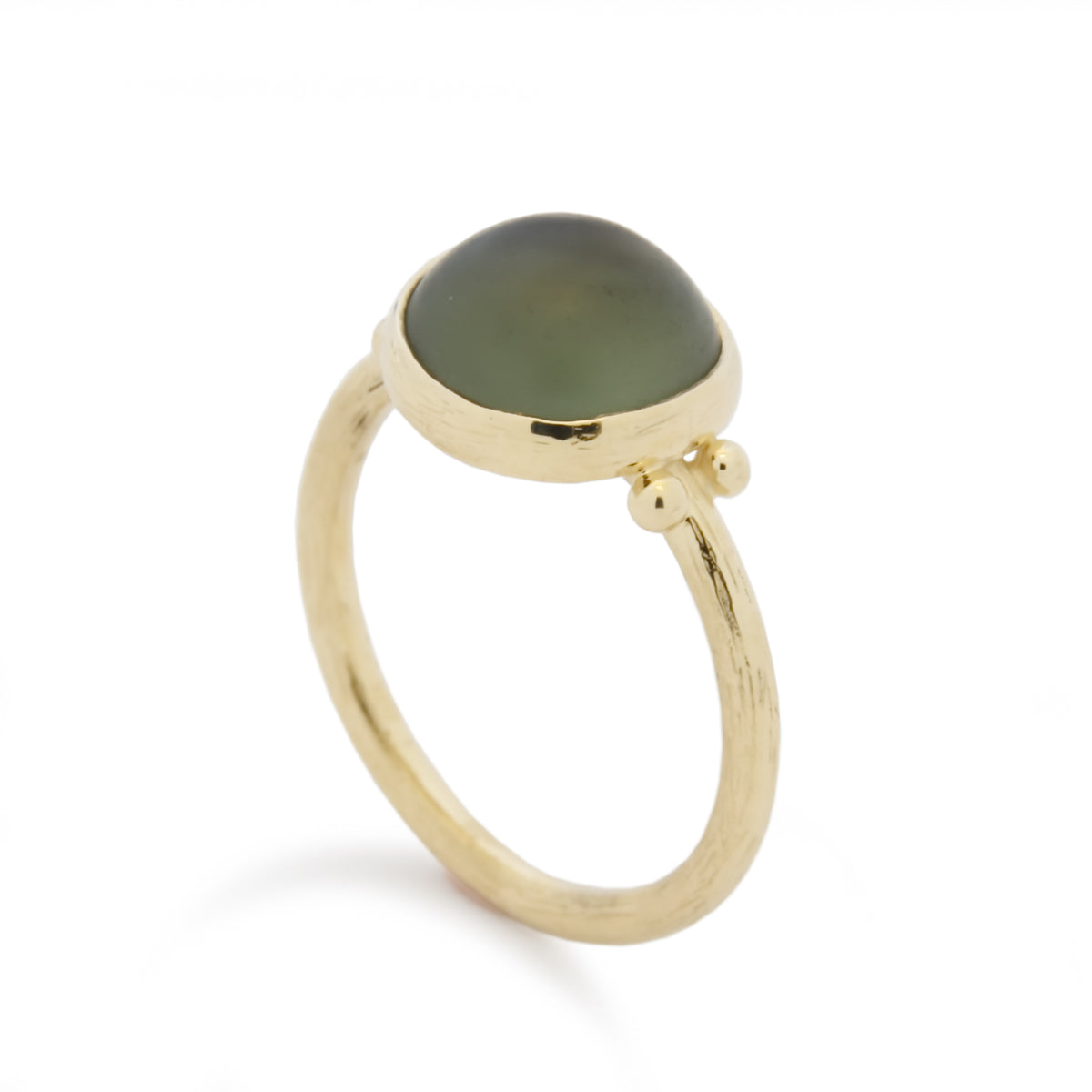 RG1769 Gold ring with Green Quartz