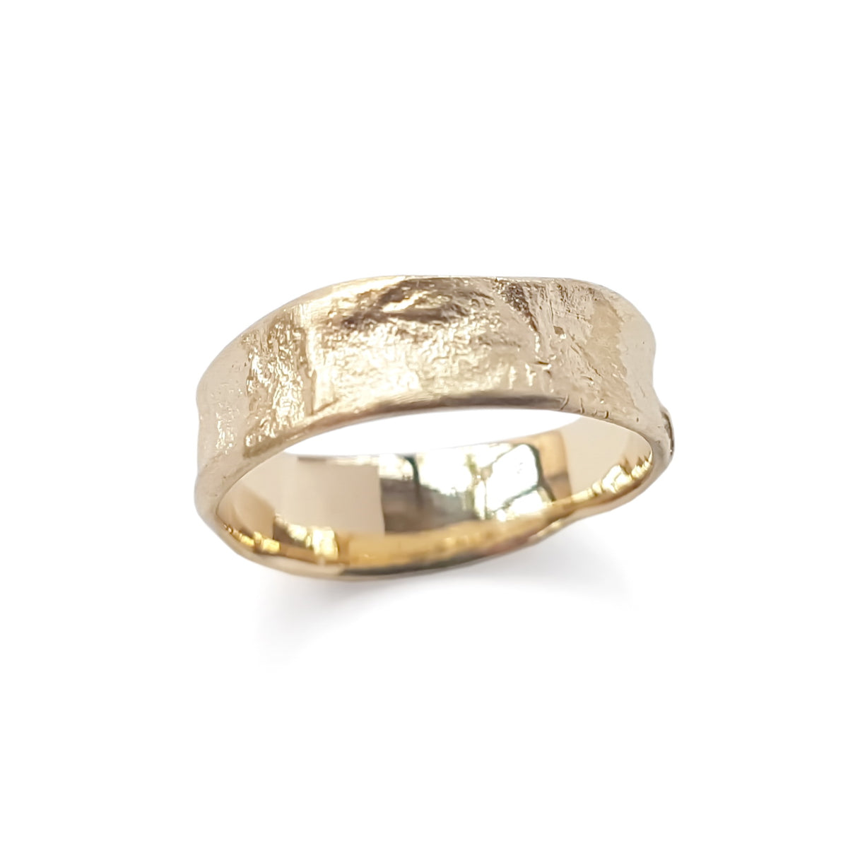 RG1827M Organic Matte Gold Wedding Band