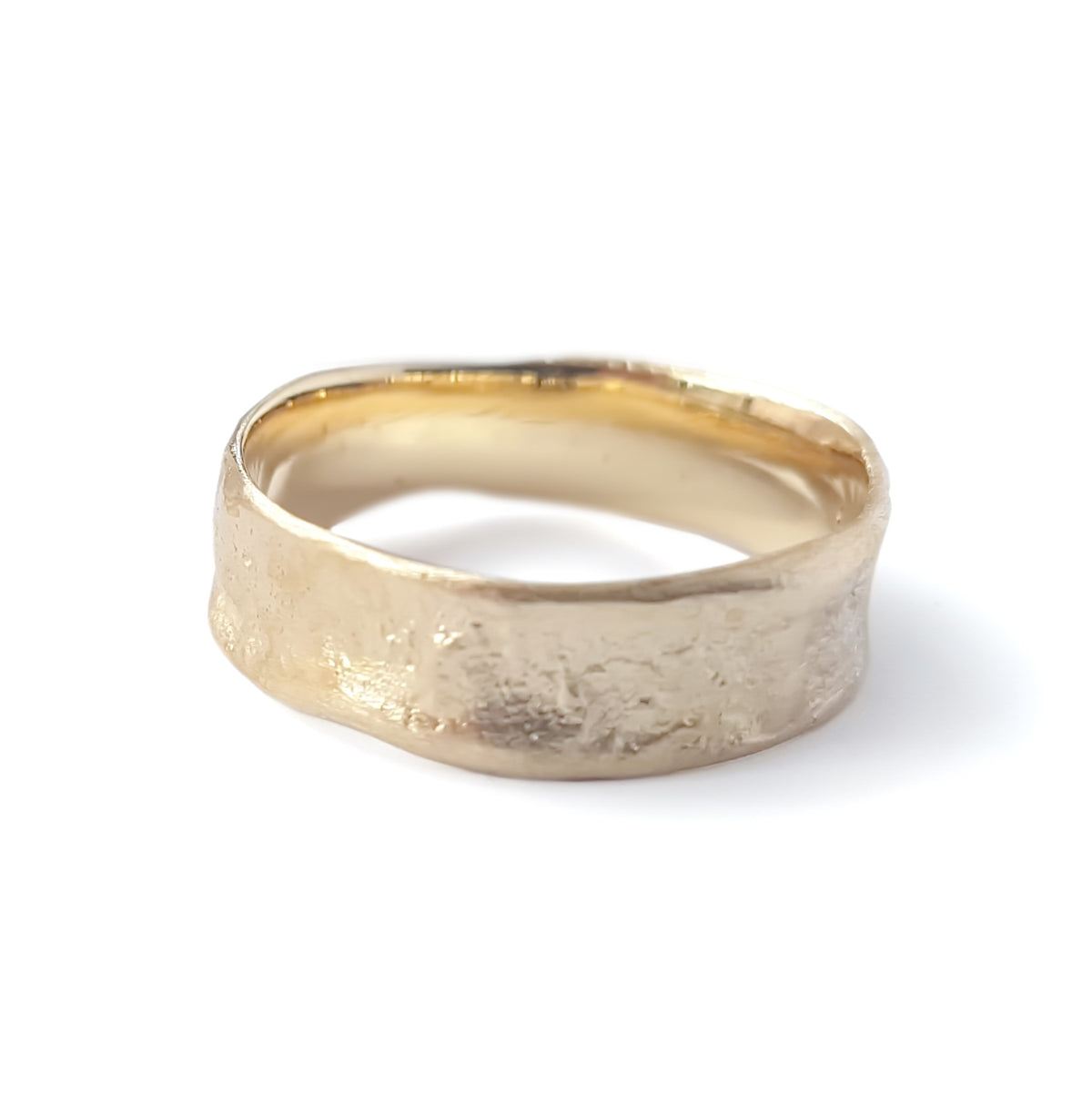 RG1827M Organic Matte Gold Wedding Band