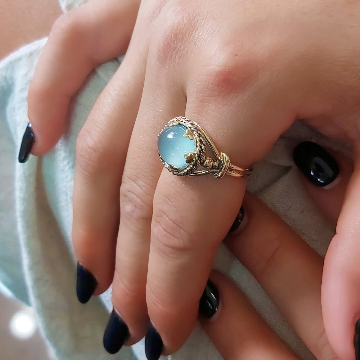 RG1866 Gold Estate Ring with Aquamarine