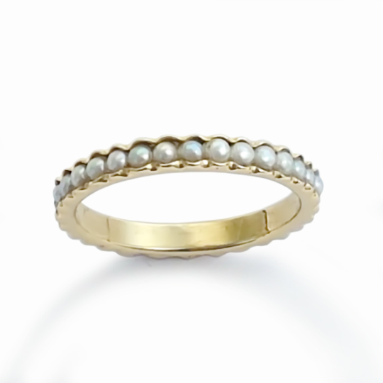 RG0911 Gold Stacking Ring with Pearls
