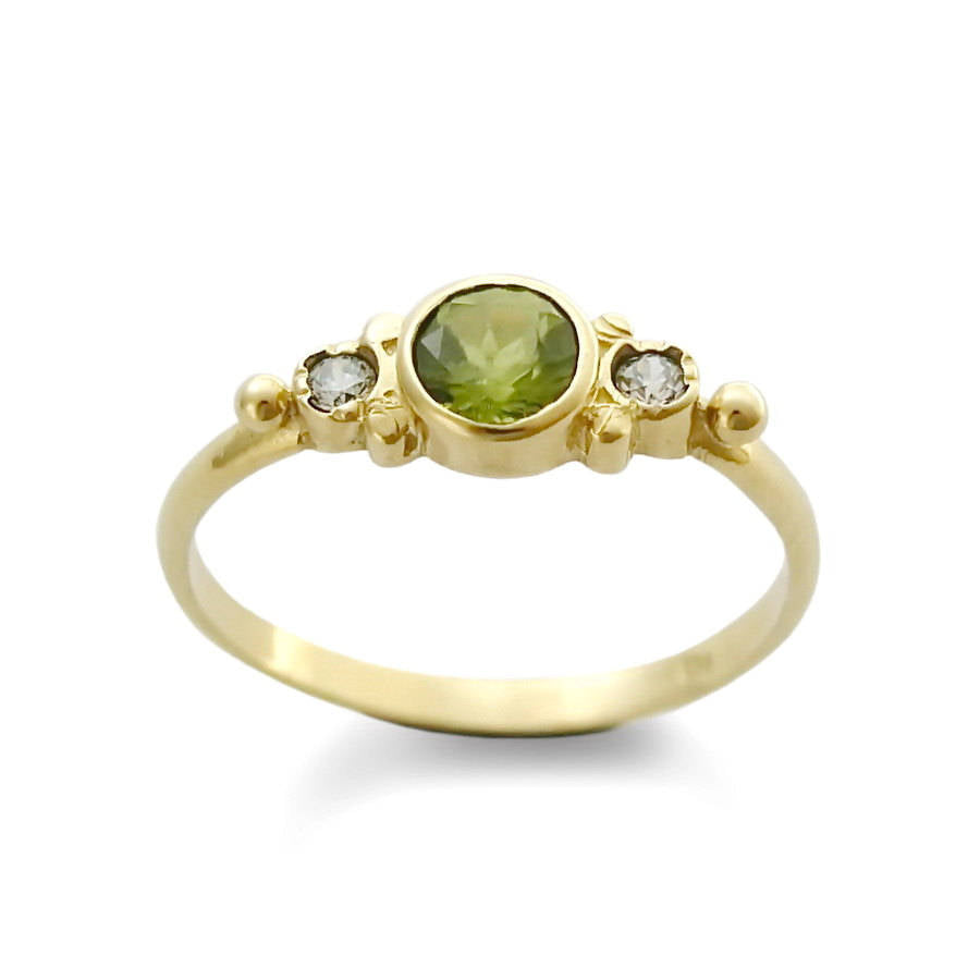 RG1120-1 White Gold Peridot engagement ring