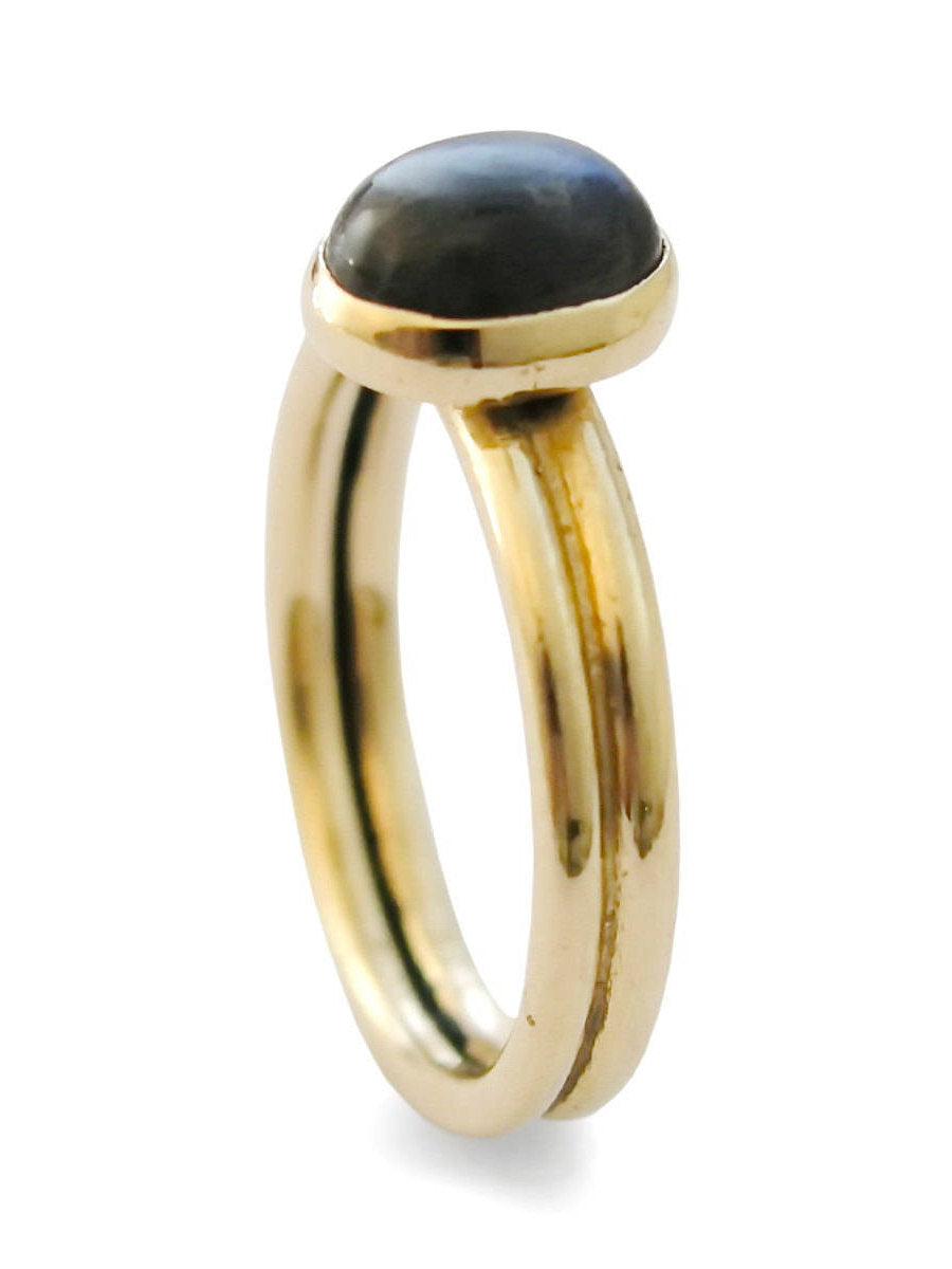 RG1042 Labradorite gold modern ring