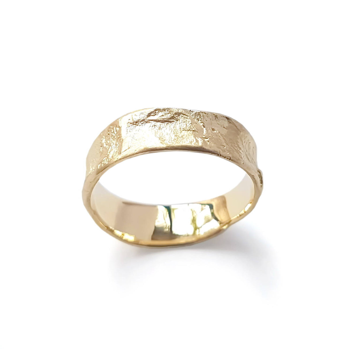 RG1827M Organic Matte Gold Wedding Band