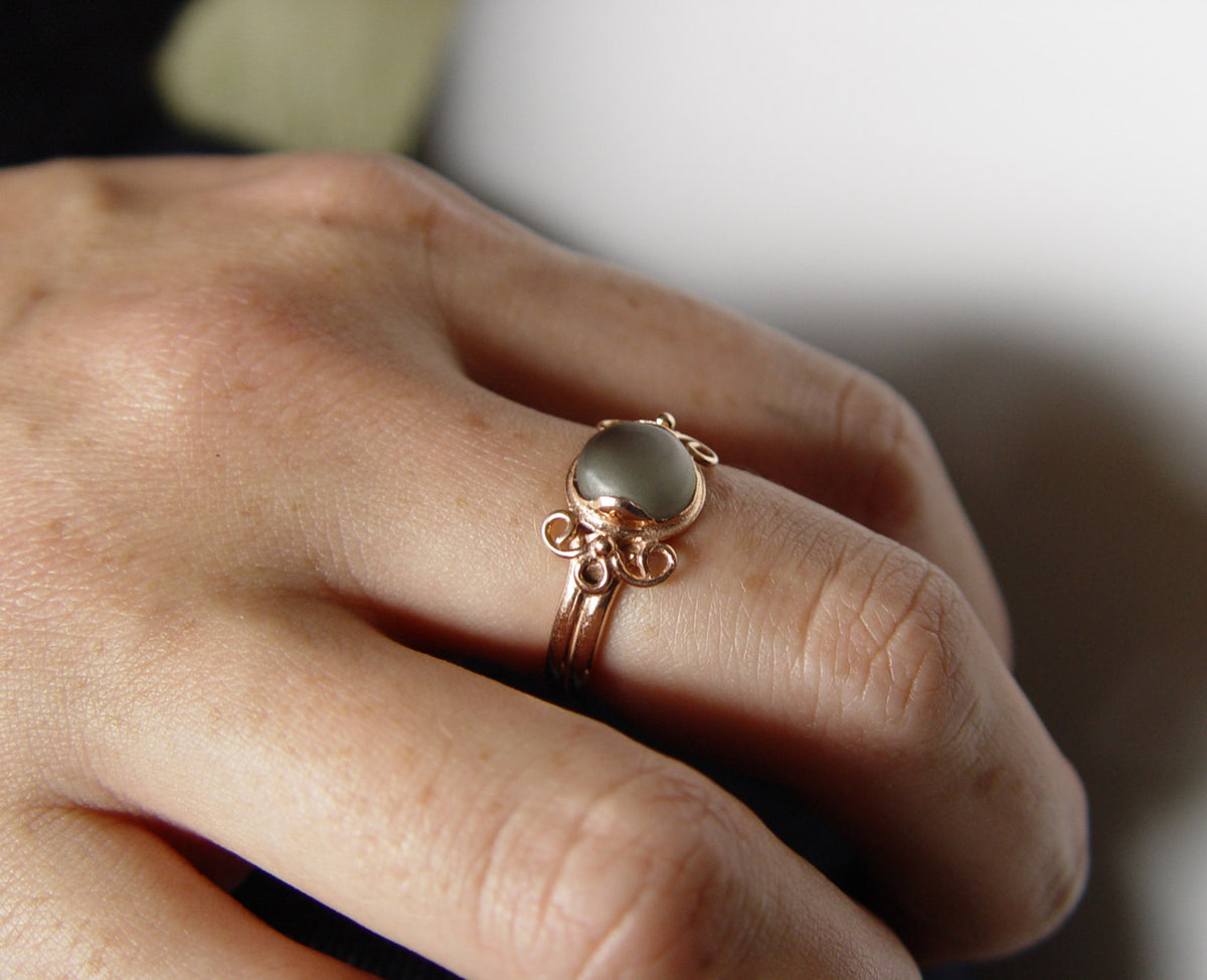 RG1399-2 Green Quartz butterfly ring