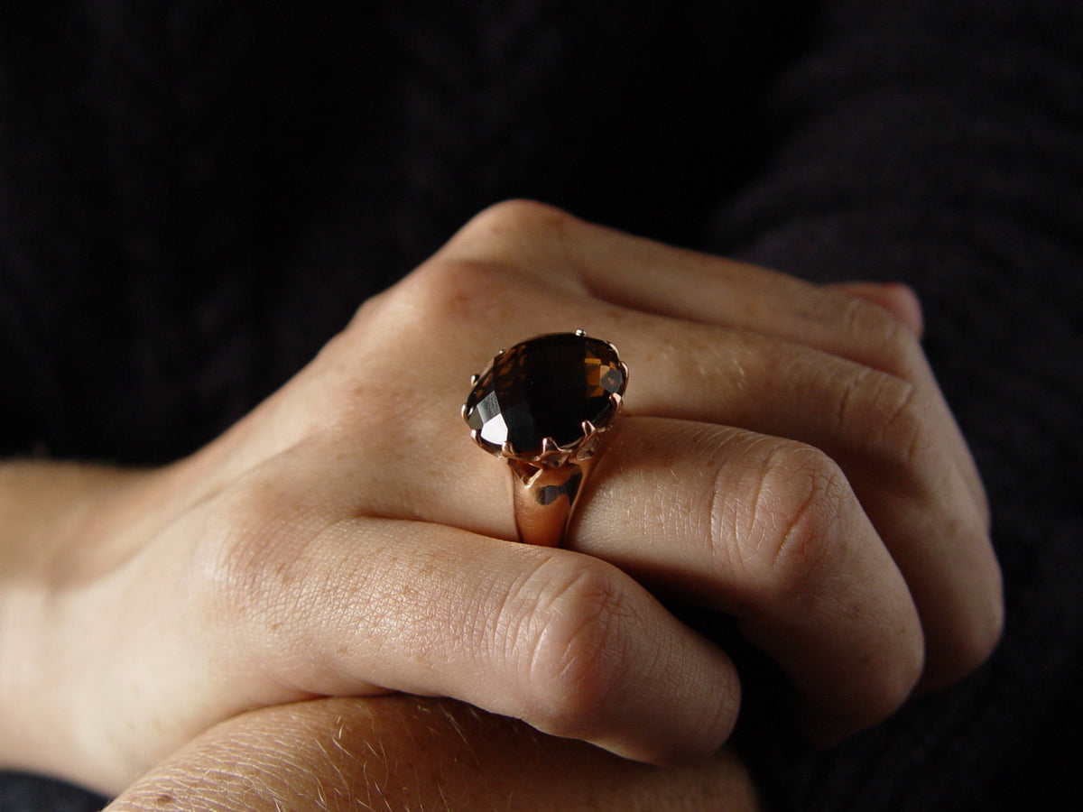 RG1506 Large Smokey Quartz engagement ring