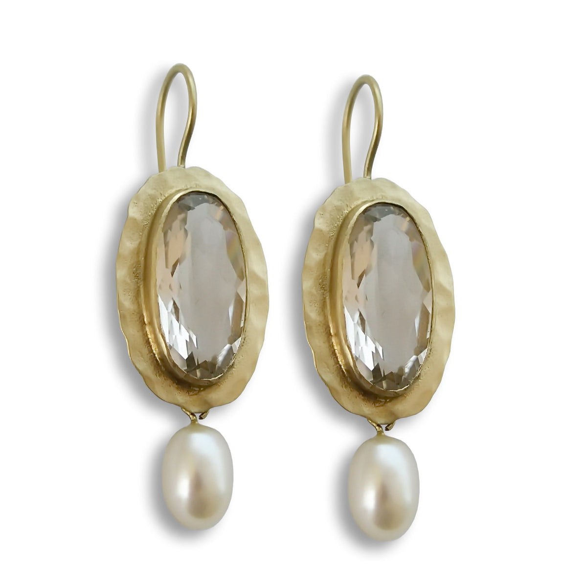 EG0789A Glamorous Smoky Topaz Gold Earrings