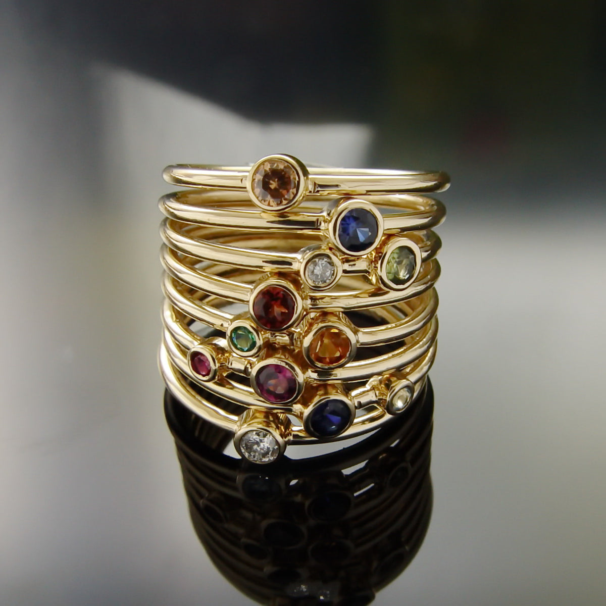 RG1802-2 Tiny Champagne Zircon ring