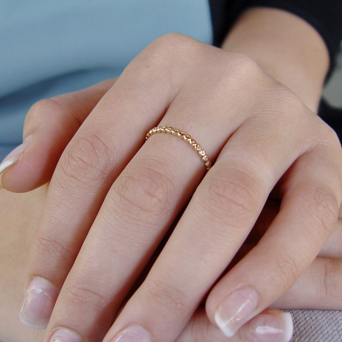 RG0911C Gold Dotted Stacking Ring