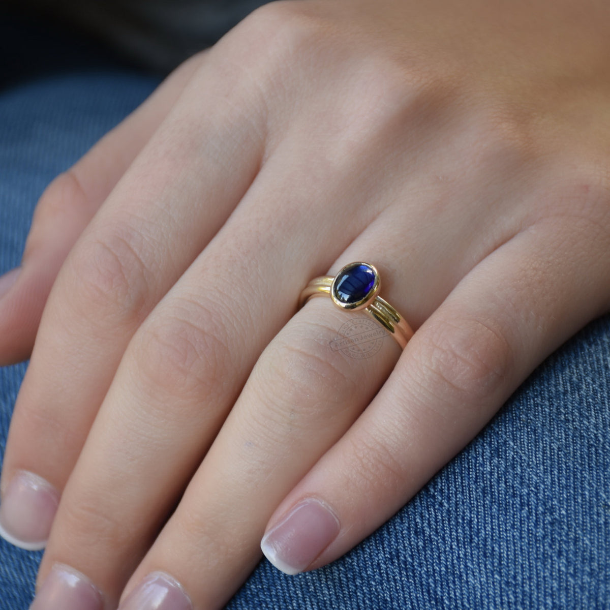 RG1042 Labradorite gold modern ring