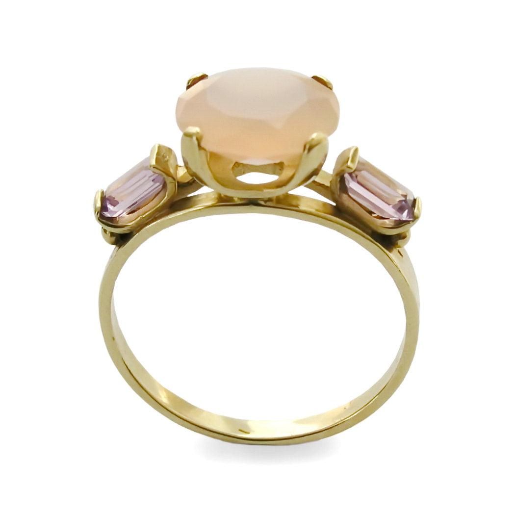 RG1244-3 Rose gold ring with Roze Quartz and Amethyst