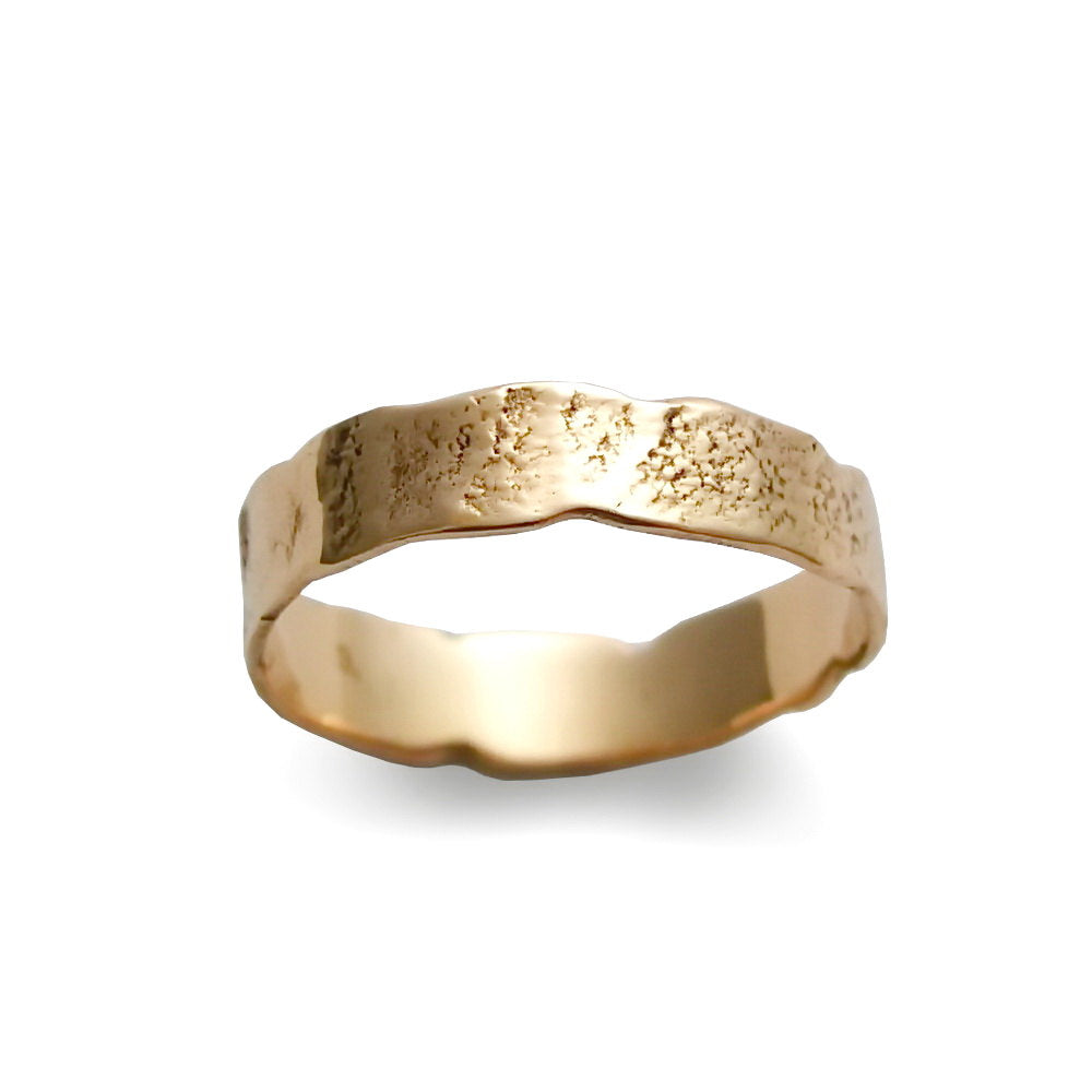 RG1078-2 Textured Rose Gold Wedding Band