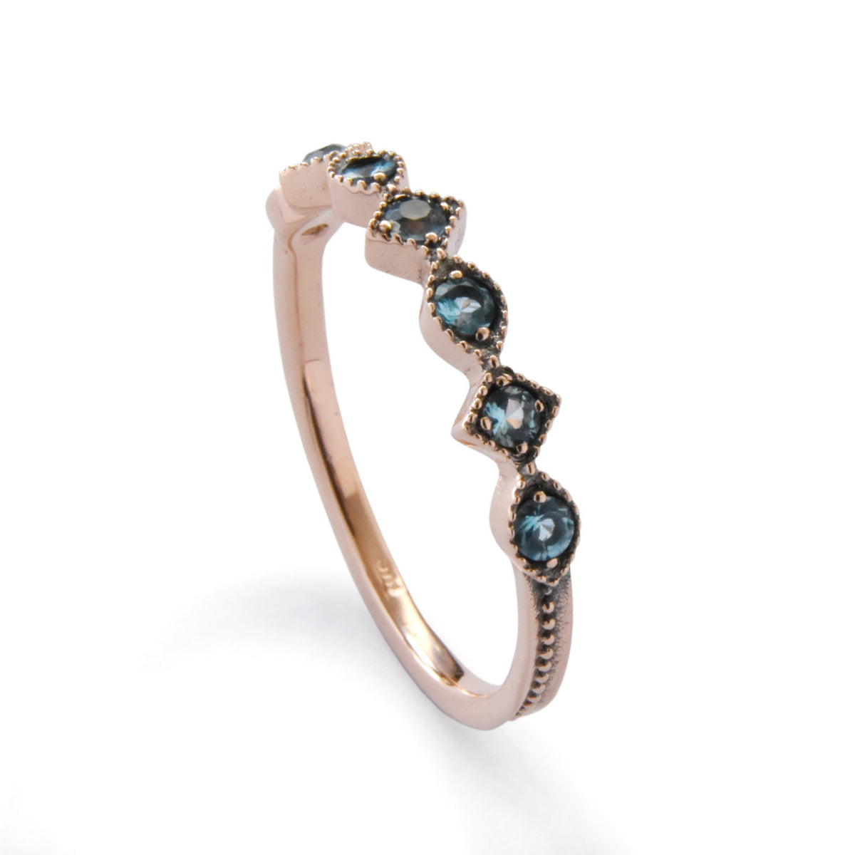 RG1813 Rose Gold Ring set with Blue Topaz stones