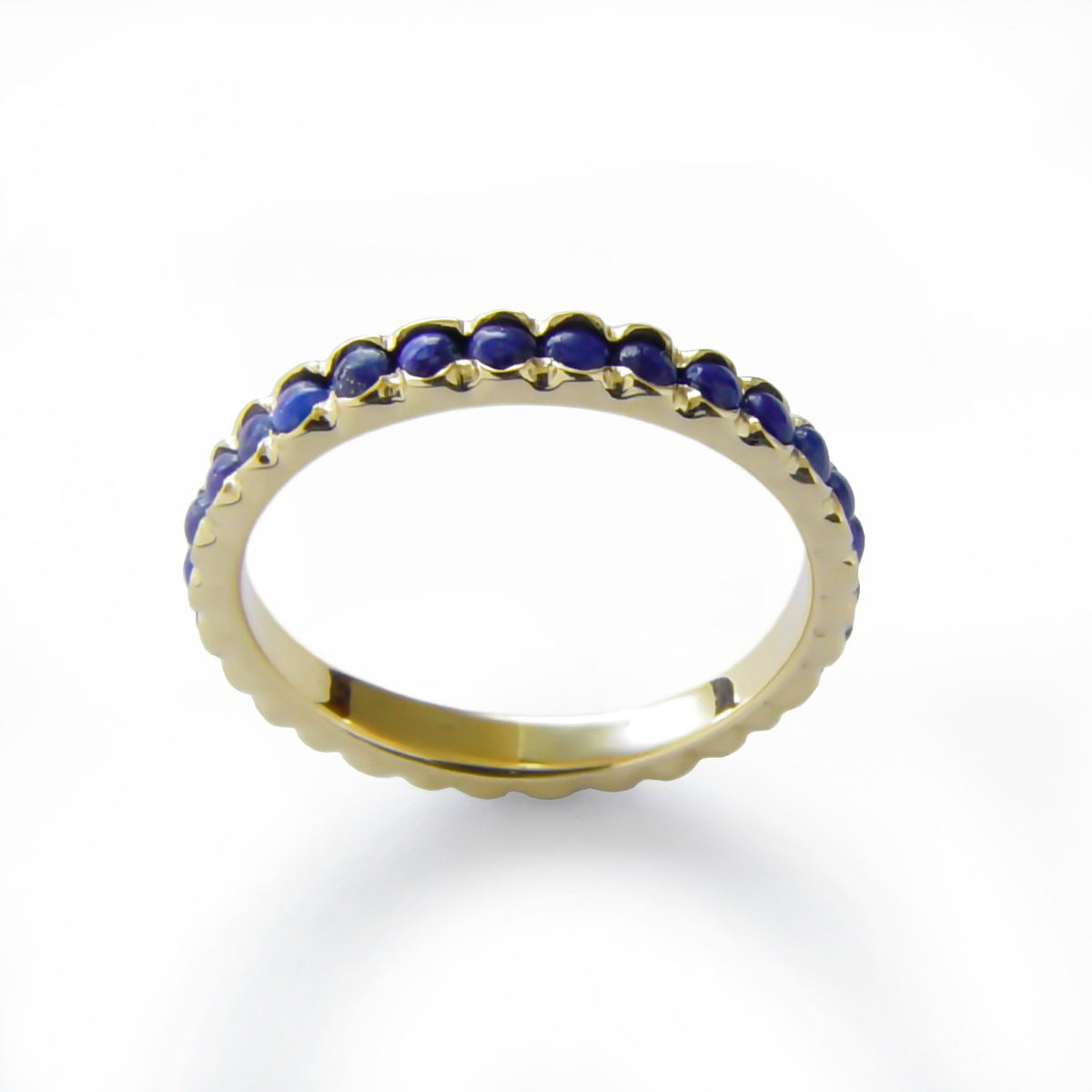 RG0911L Gold Stacking Band with Blue Lapis Lazuli