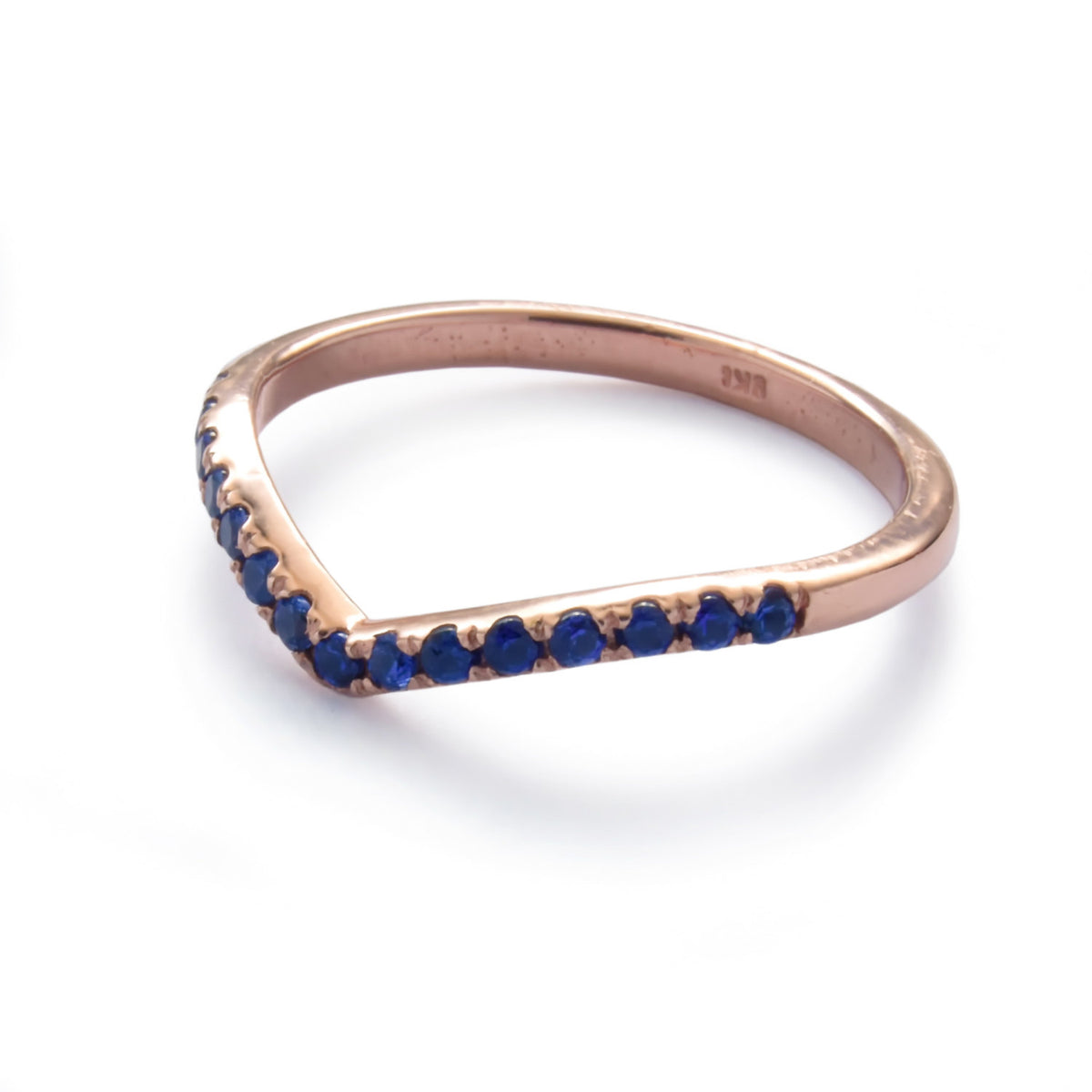 RG1814 Ruby Rose Gold V ring