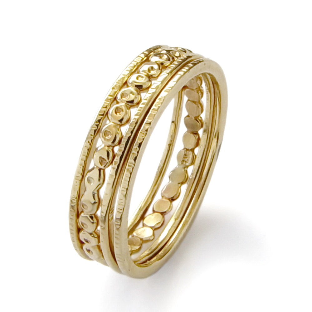RG0911C Gold Dotted Stacking Ring