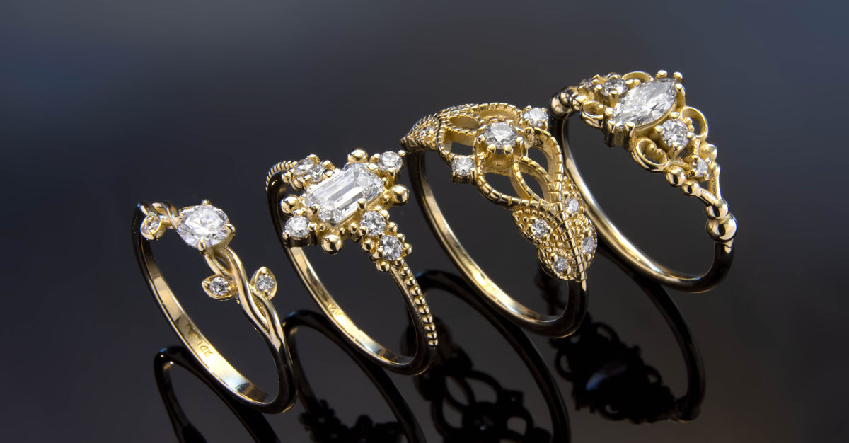 Distinctive engagement rings