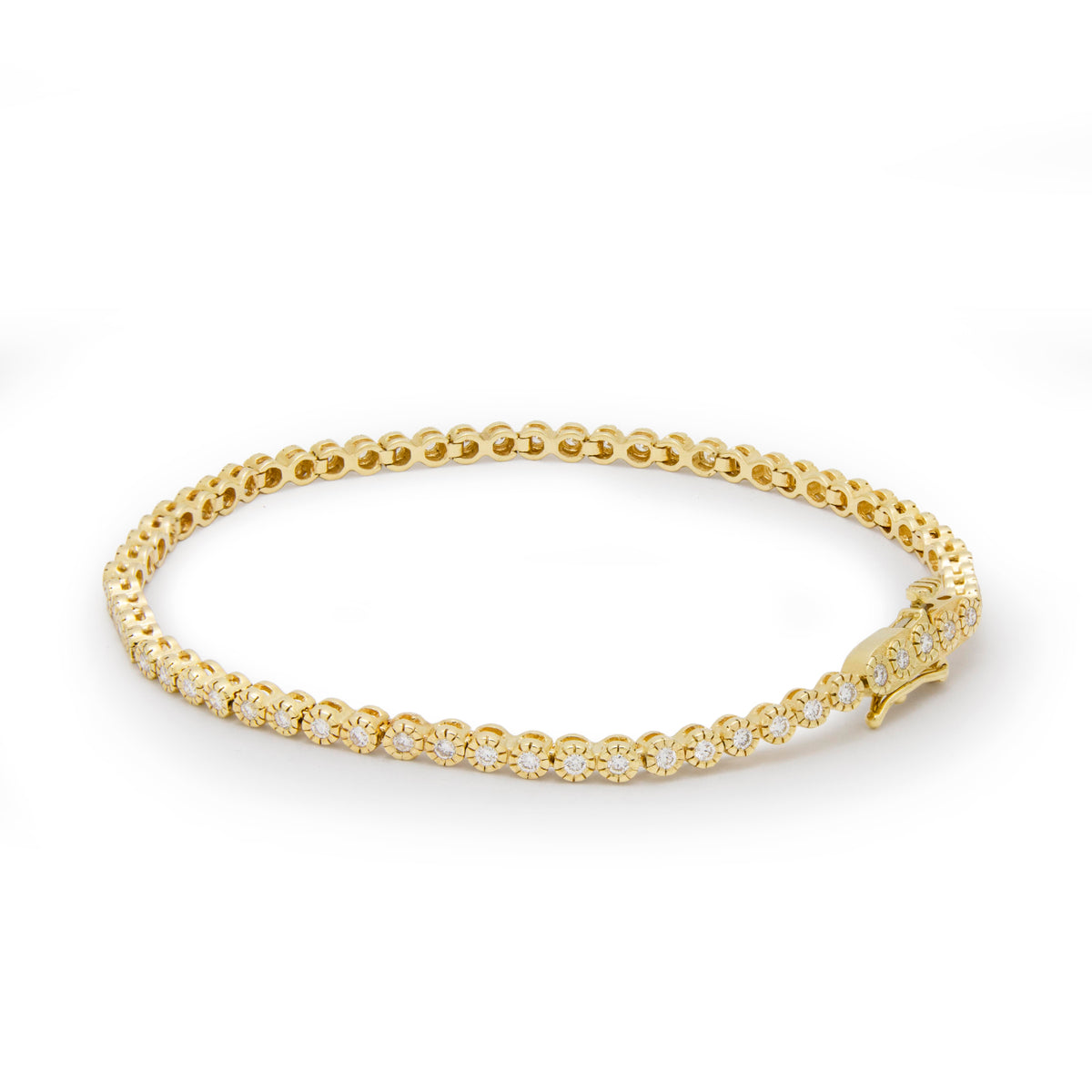 BG0001 Elegant Gold Diamond Tennis Bracelet