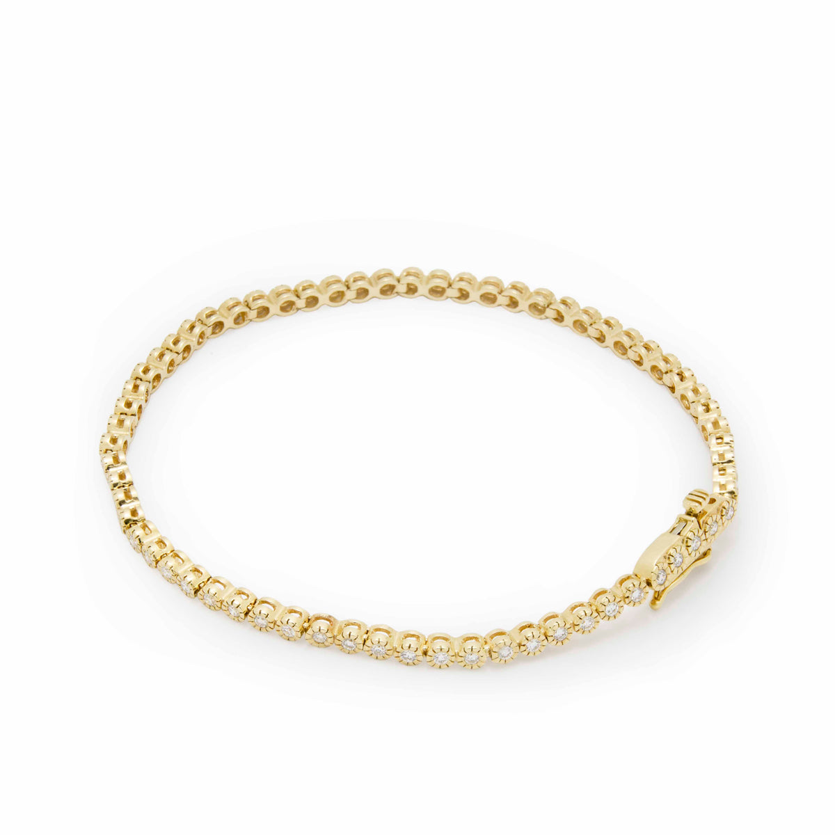 BG0001 Elegant Gold Diamond Tennis Bracelet