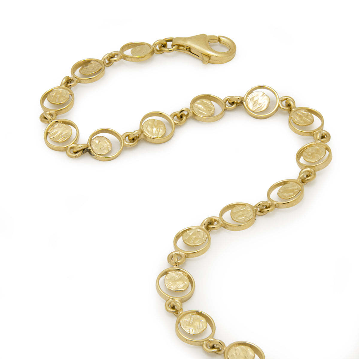 BG6731 Gold Chain Bracelet with Round details