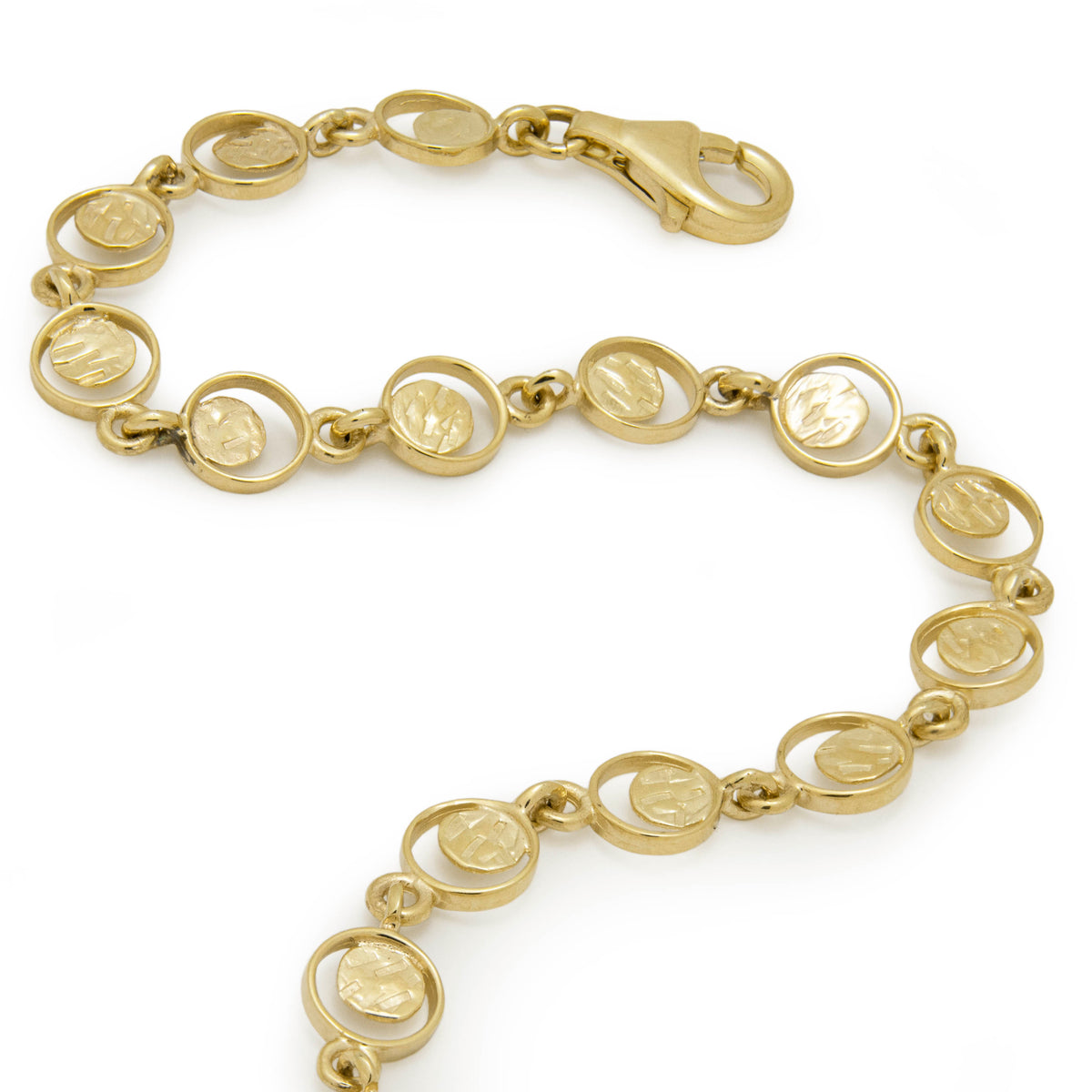 BG6731 Gold Chain Bracelet with Round details