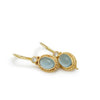 EG0732-1 Gold Drop Earrings with Oval Blue Topaz