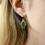 EG2215-1  Gold Teardrop Earrings with Emerald