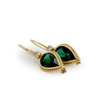 EG2215-1  Gold Teardrop Earrings with Emerald