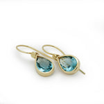 EG2240-1 Dangle Teardrop Earrings with Blue Topaz