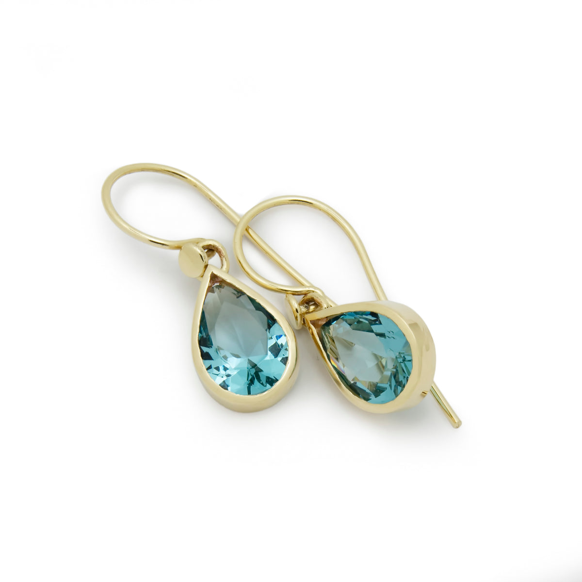 EG2240-1 Dangle Teardrop Earrings with Blue Topaz