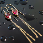 EG2240A-1 Gold Tassel Earrings with Ruby