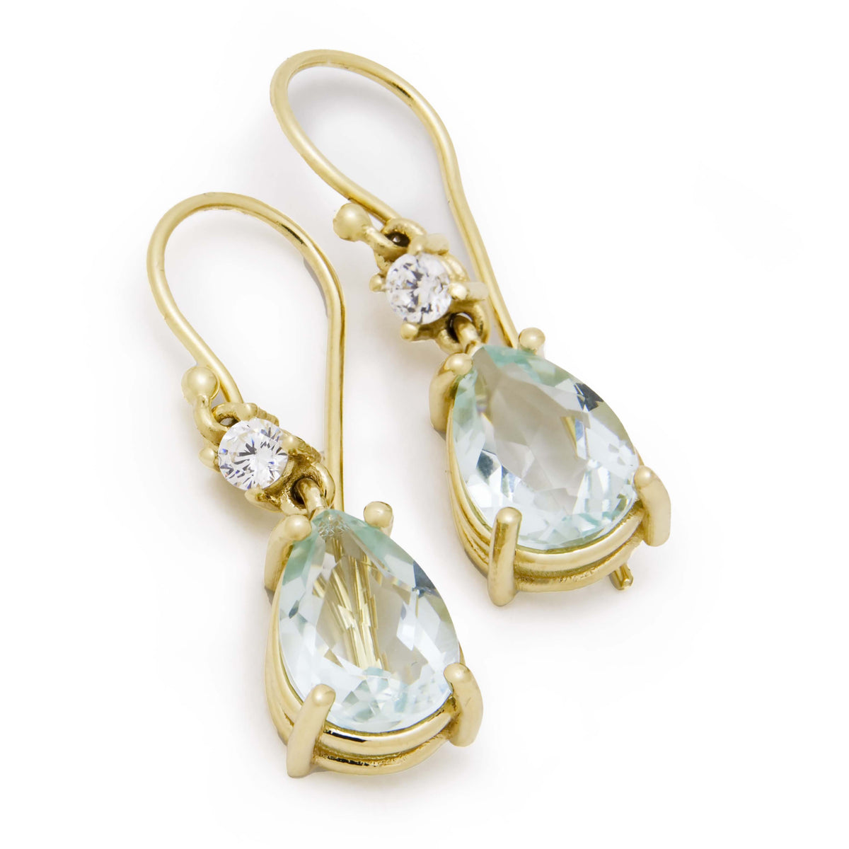 EG2251 Pear-shaped blue topaz drop earrings