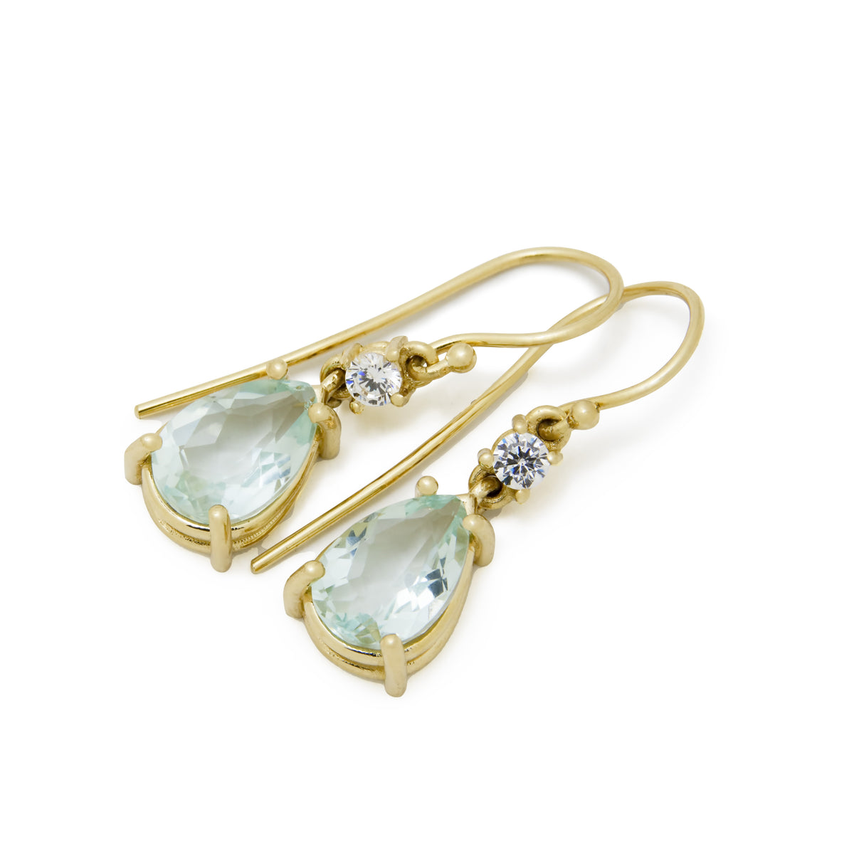 EG2251 Pear-shaped blue topaz drop earrings