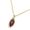 NG4770-1 Gold Necklace with Marquise Garnet Charm