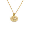 NG4778 Gold Evil Eye Charm Necklace with Diamonds