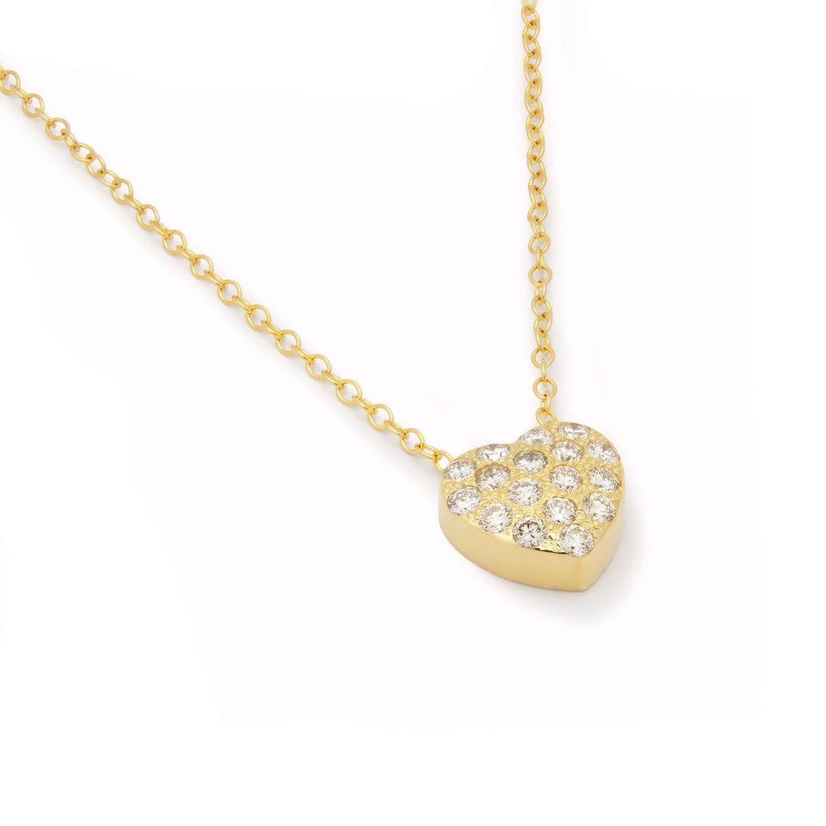 NG4787 Dainty Gold Necklace with Diamond-Studded Heart Pendant