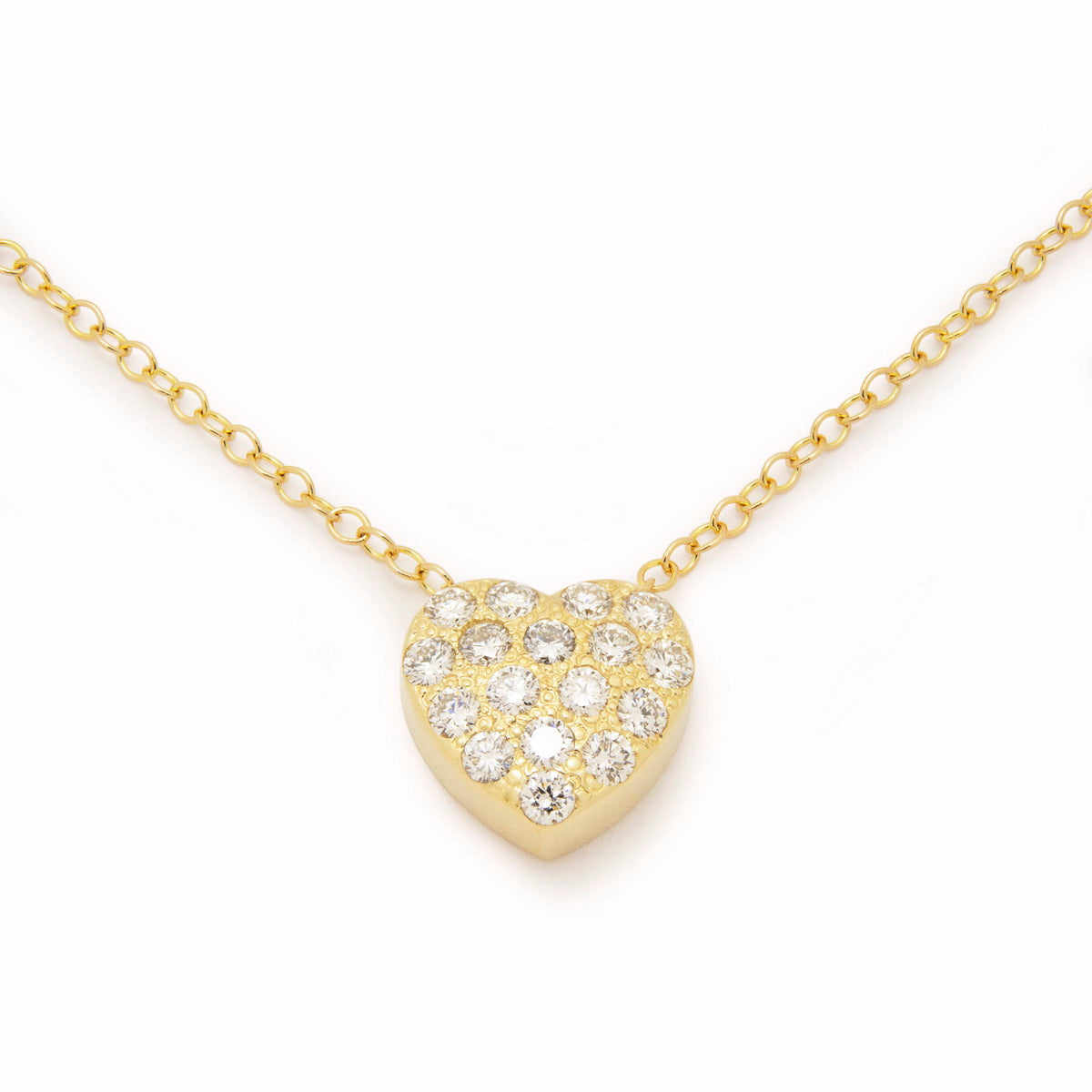 NG4787 Dainty Gold Necklace with Diamond-Studded Heart Pendant