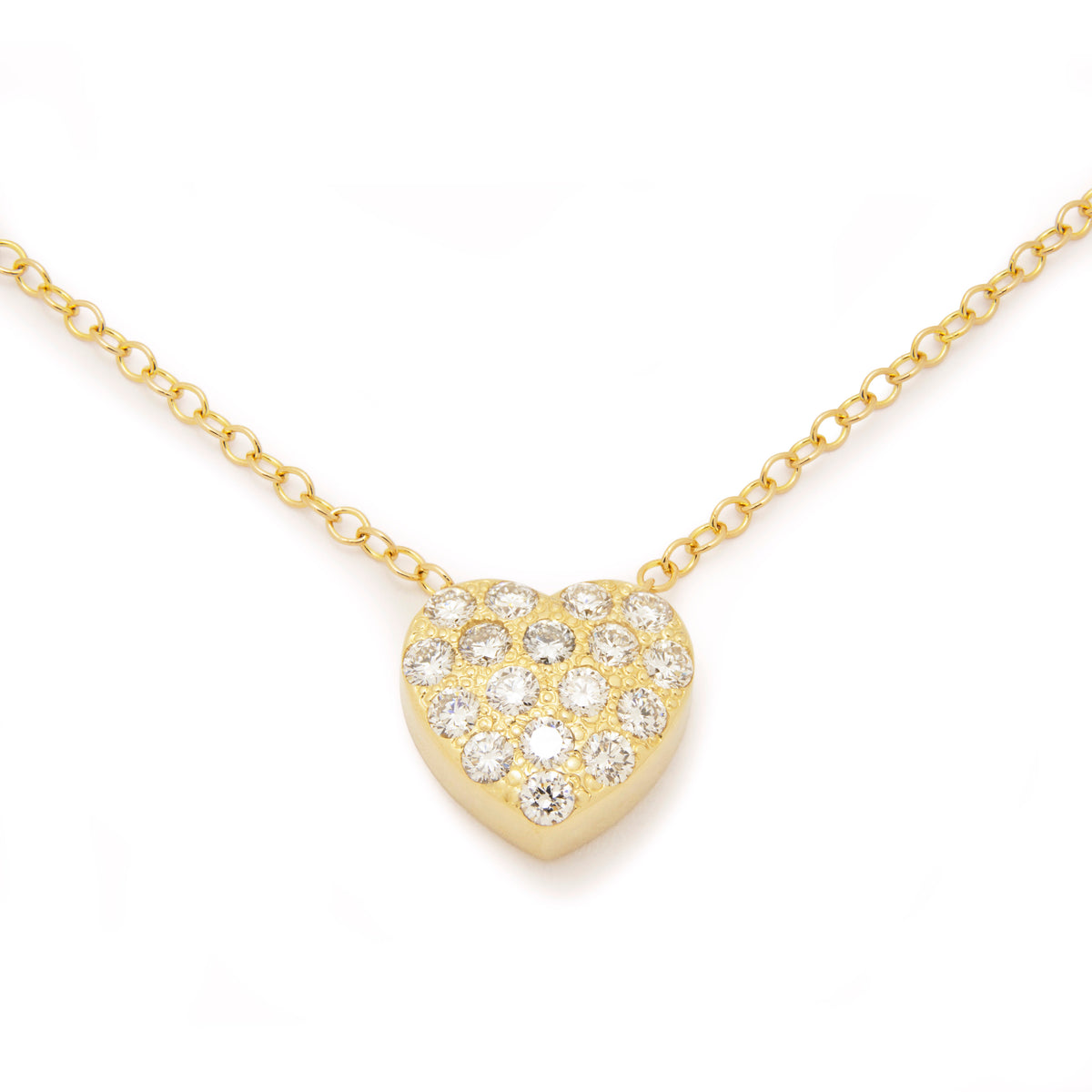 NG4787 Dainty Gold Necklace with Diamond-Studded Heart Pendant