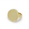 RG1084 Large Gold Ring with a Round Flat Top