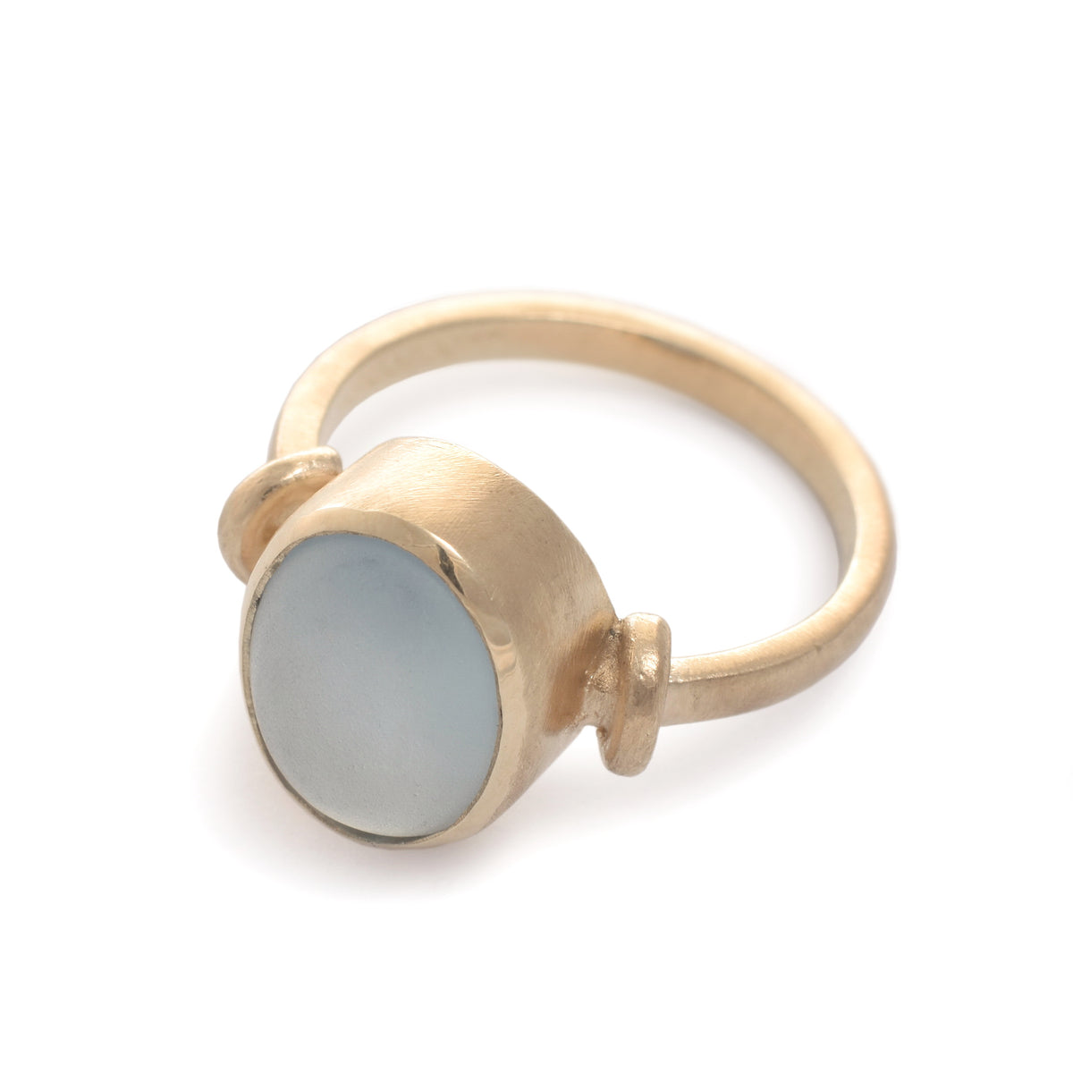 RG1090-3 Matte gold and Blue Quartz ring