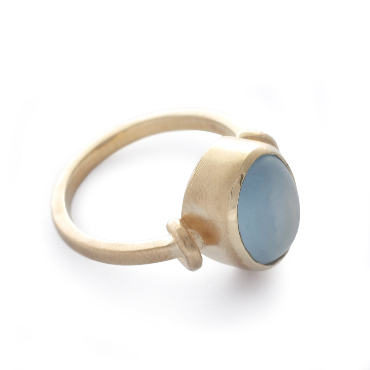 RG1090-3 Matte gold and Blue Quartz ring