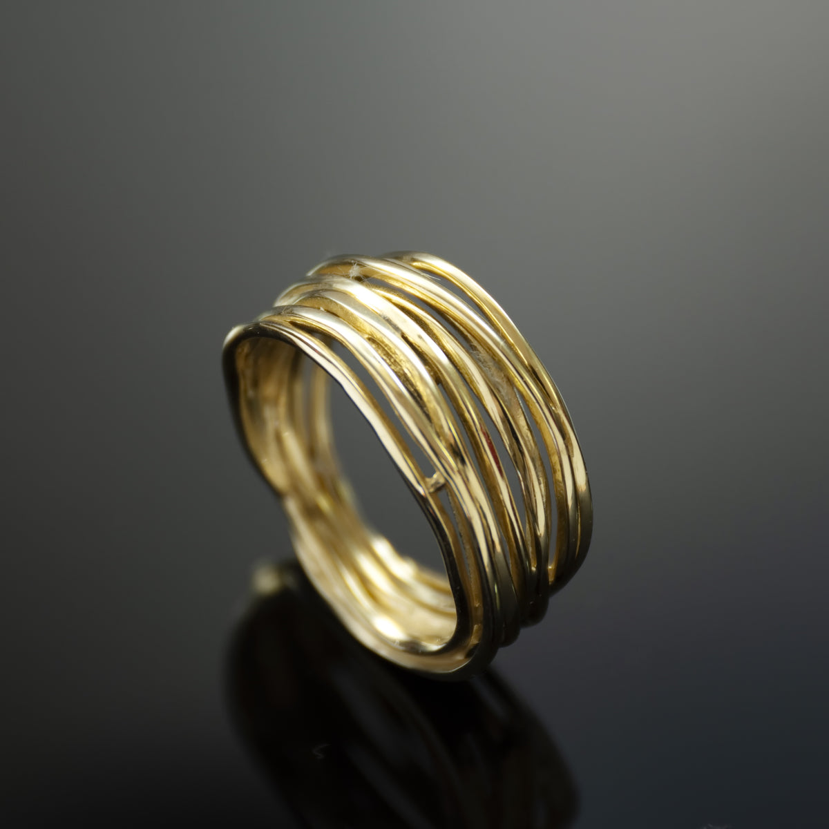 RG1512 Elegant Multi-Band Gold Ring